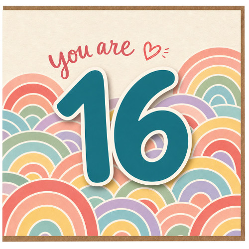16th Birthday Card, You Are 16 Rainbow Card