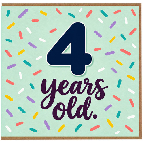4th Birthday Card, 4 Years Old
