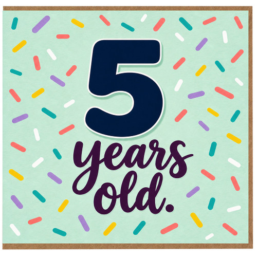 5th Birthday Card, 5 Years Old Birthday Card
