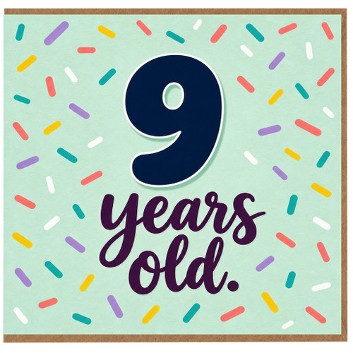 9th Birthday Card, 9 Years Old Birthday Card