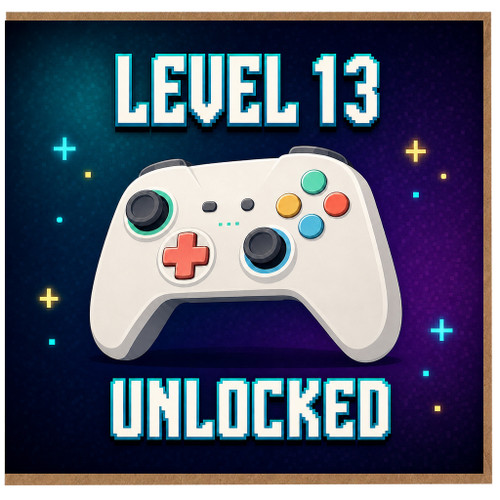 13th Birthday Card for Gamer, Level 13 Unlocked