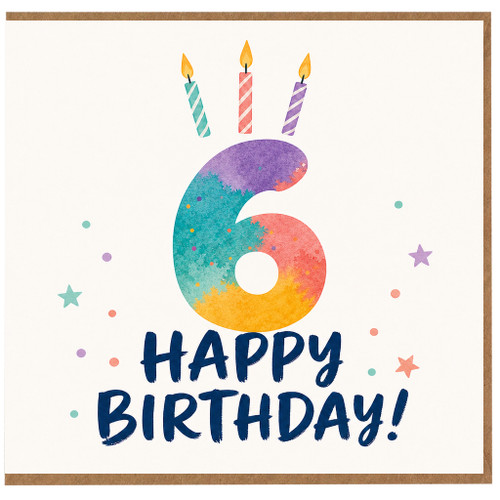 6th Birthday Card, Happy Birthday Card for Age 6