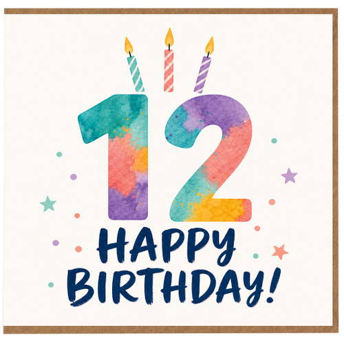 12th Birthday Card, Happy Birthday Card