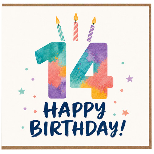 14th Birthday Card, Happy Birthday Card
