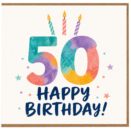 50th Birthday Card, Happy Birthday Card