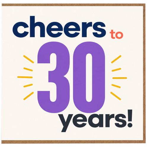 30th Birthday Card Cheers to 30 Years