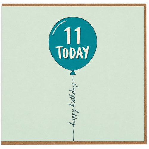 11th Birthday Card, 11 Today Balloon Design