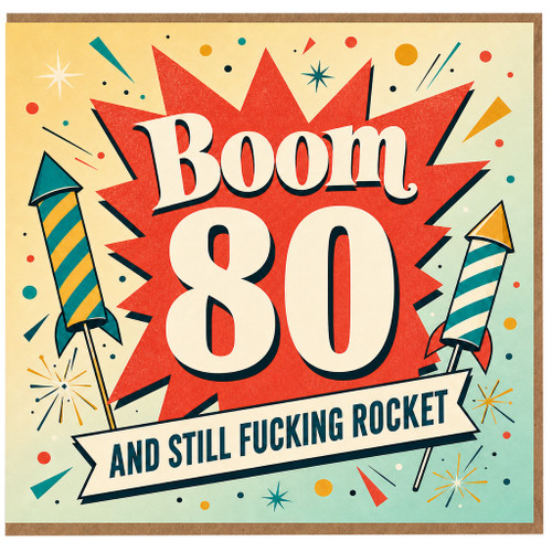 80th Birthday Card Boom 80