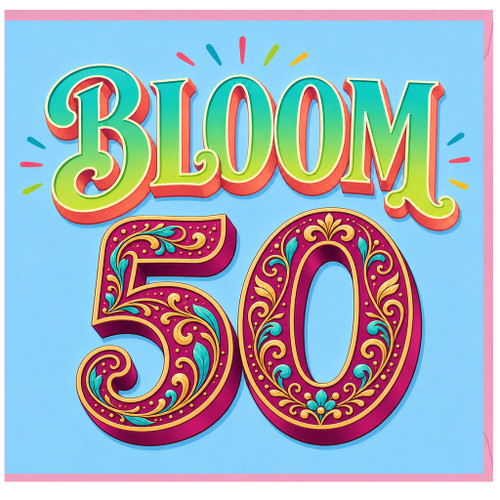 50th Birthday Card Bloom Design