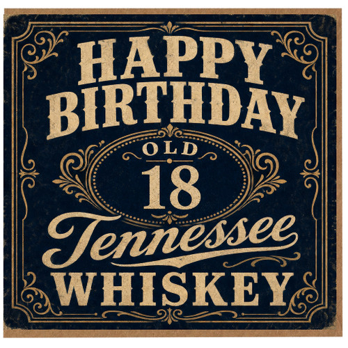 18th Birthday Card, Tennessee Whiskey Old 18 Birthday Card