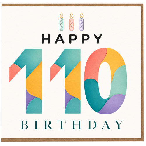 40th Birthday Card, Happy 40th Birthday Card with Colourful Candles and Bold Number 40