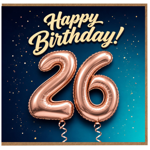 26th Birthday Card, Happy Birthday 26 Card