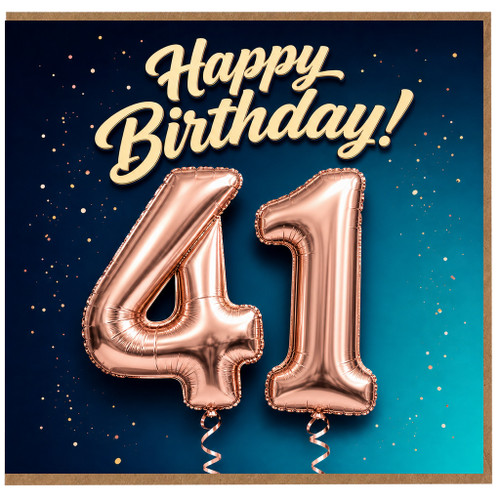 41st Birthday Card, Happy Birthday 41 Balloon Design