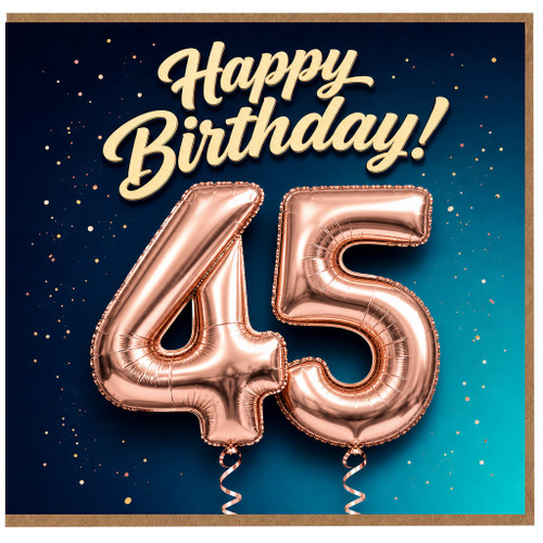 45th Birthday Card, Happy Birthday 45 Card