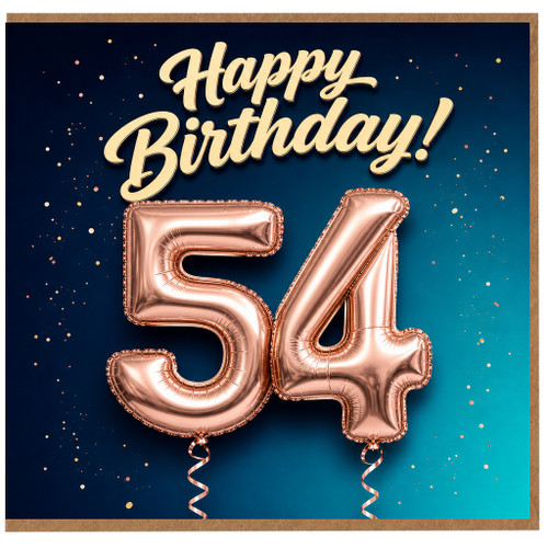 54th Birthday Card, Happy Birthday Balloon Design