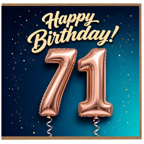 71st Birthday Card, Happy Birthday Balloon Design Card
