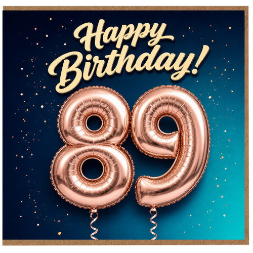 89th Birthday Card, Happy Birthday 89 Balloon Design