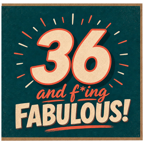 36th Birthday Card, 36 and Fabulous Retro Style Card