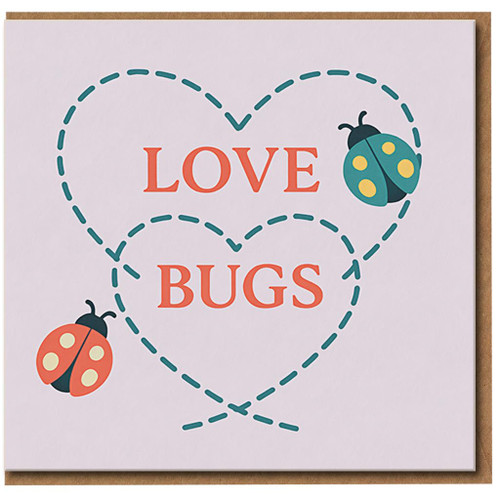 Love Bugs Ladybird Hearts Card - Cute Love & Anniversary Card for Partner, Boyfriend or Girlfriend - Valentine’s Day