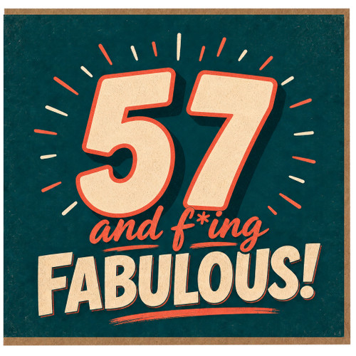 57th Birthday Card, Fabulous 57 Card