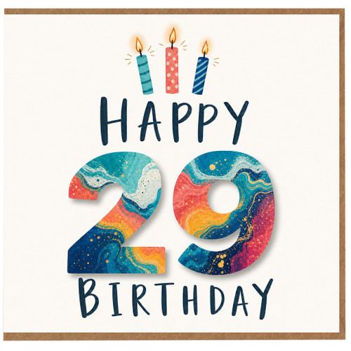 29th Birthday Card Happy 29th Birthday Card