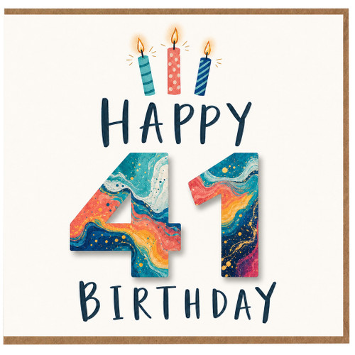 41st Birthday Card, Happy 41 Birthday Card