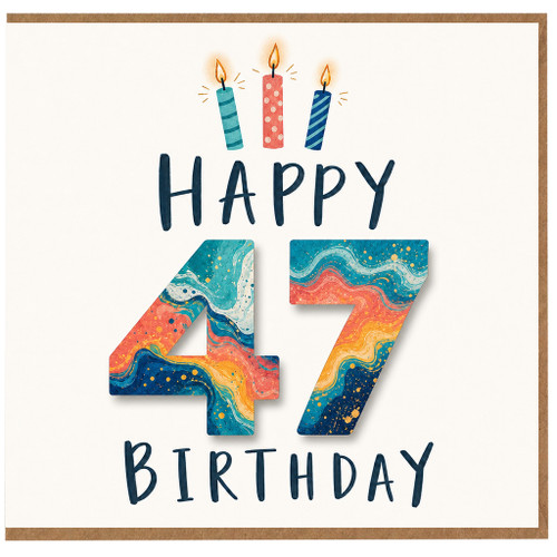 47th Birthday Card, Happy Birthday Card