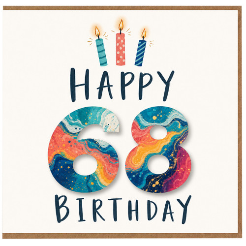 68th Birthday Card, Happy 68th Birthday Card