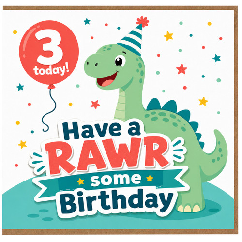 3rd Birthday Card, Dinosaur Have a Rawr - some Birthday Card