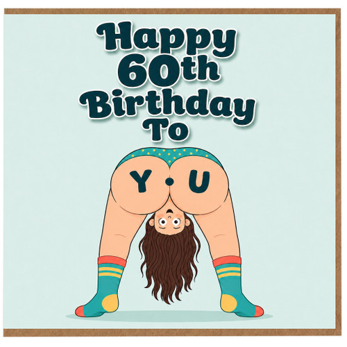 60th Birthday Card, Funny Yoga Birthday Card, Happy 60th Birthday To You Card