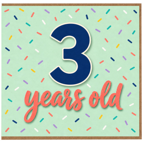 3rd Birthday Card, 3 Years Old Birthday Card