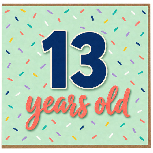 13th Birthday Card, 13 Years Old Birthday Card