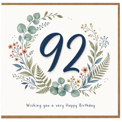 22nd Birthday Card Floral Wreath