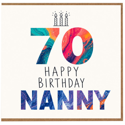 Nanny 70th Birthday Card, Happy Birthday Nanny Card