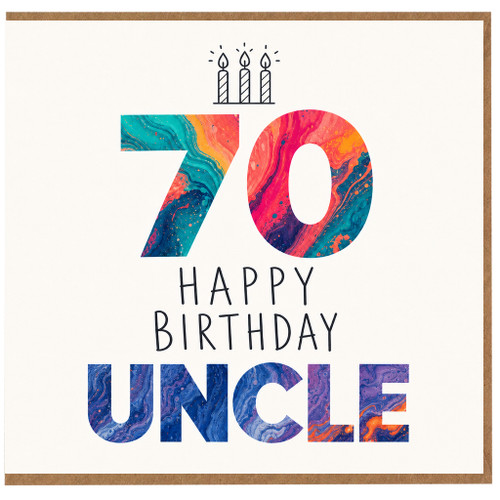 70th Birthday Uncle Card, Happy Birthday Uncle Card
