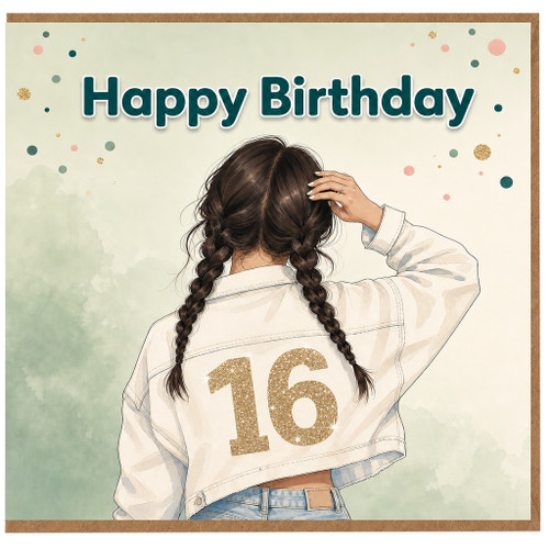 16th Birthday Card for Girl, Happy Birthday Card