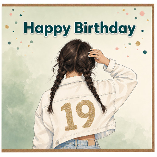19th Birthday Card, Happy Birthday Card for 19 Year Old Girl