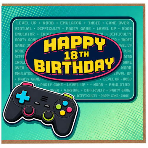 18th Birthday Card, Gaming Birthday Card for Him