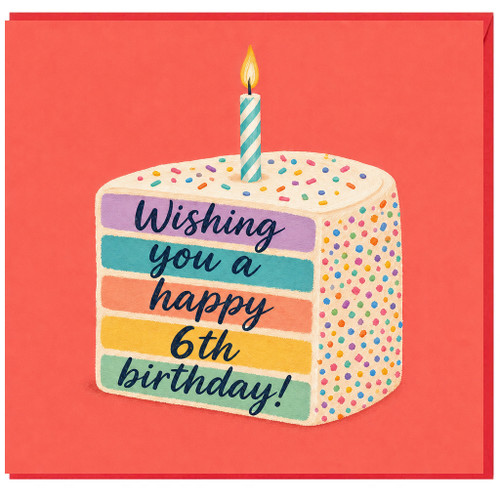 6th Birthday Card, Wishing You a Happy 6th Birthday Card