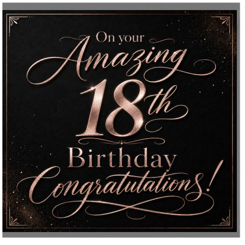 18th Birthday Card, On Your Amazing 18th Birthday Congratulations Card