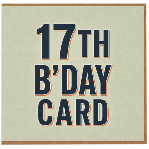 17th Birthday Card, 17th B'Day Card