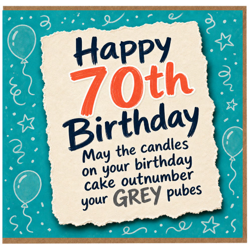 70th Birthday Card, Funny Happy 70th Birthday Card