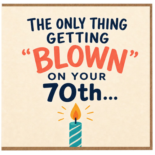 70th Birthday Card, Funny Blow Out the Candle Birthday Card