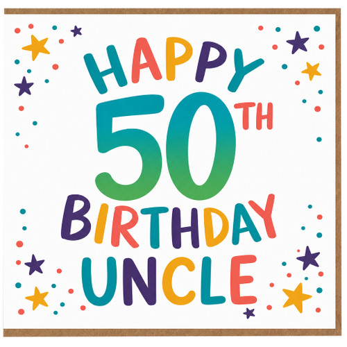 50th Birthday Uncle Card, Happy Birthday Uncle Card