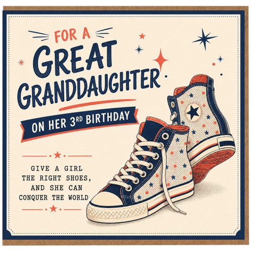 Granddaughter 3rd Birthday Card, For a Great Granddaughter on Her 3rd Birthday