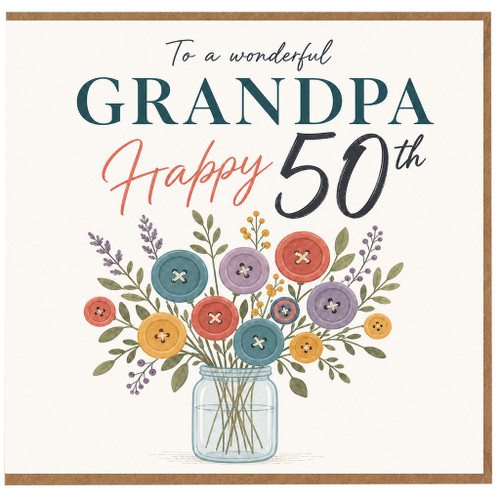 Grandpa 50th Birthday Card, Happy 50th Birthday Card for Grandpa