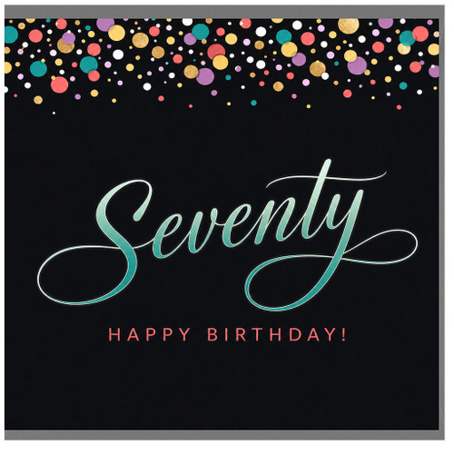 70th Birthday Card, Seventy Happy Birthday Card