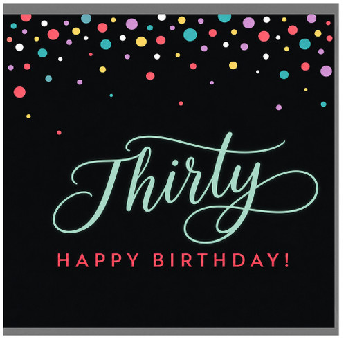 30th Birthday Card, Thirty Happy Birthday Card