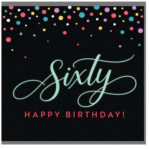 60th Birthday Card, Sixty Happy Birthday Card