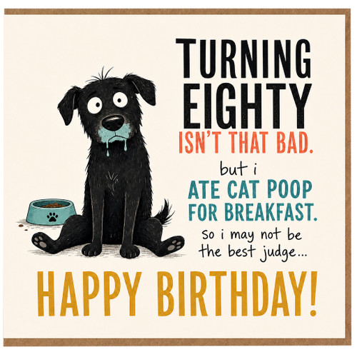 Happy Birthday Card for Dog Lover, Turning Eight Funny Birthday Card